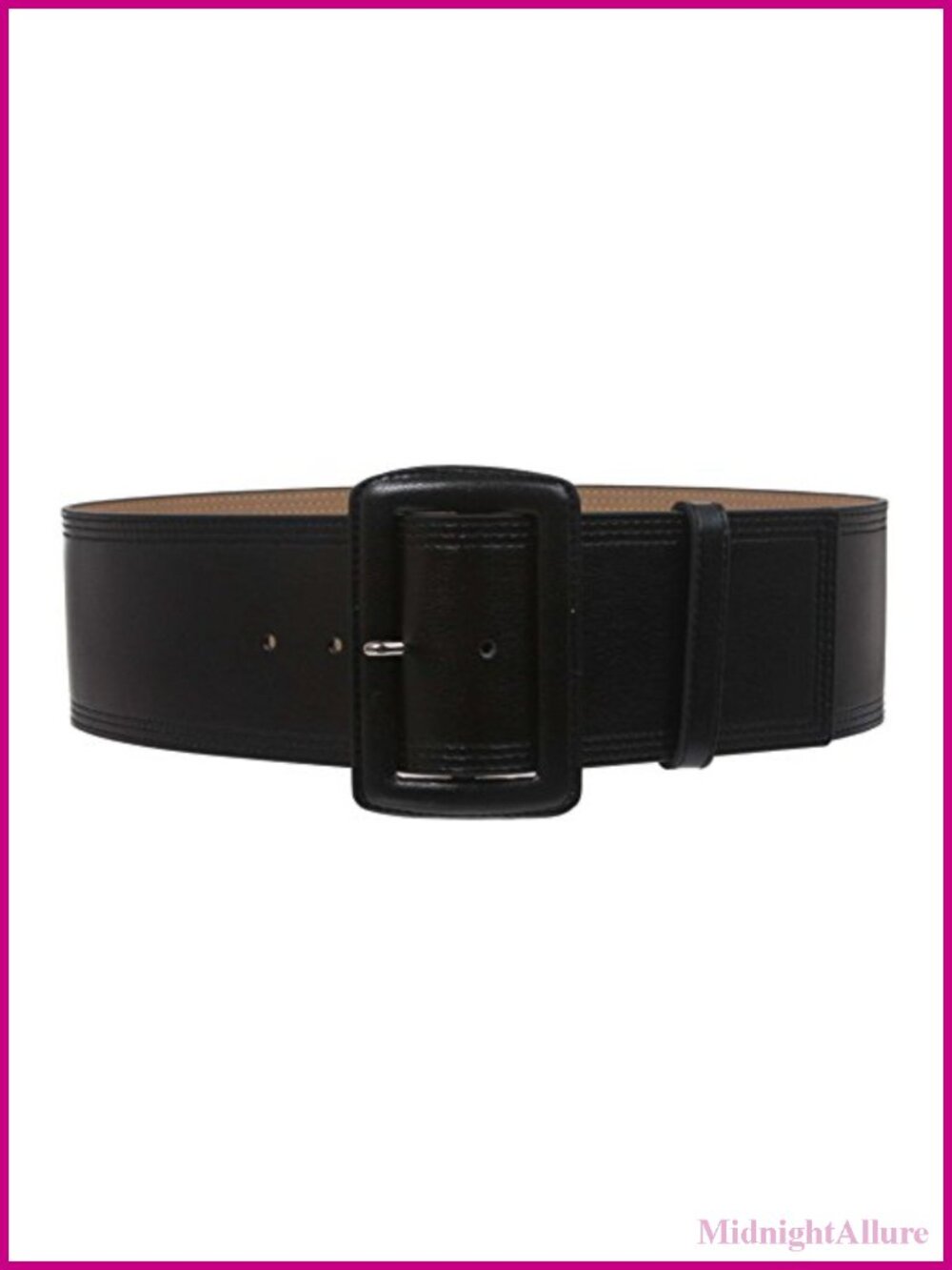 Women's Wide High Waist Rectangular Leather Belt